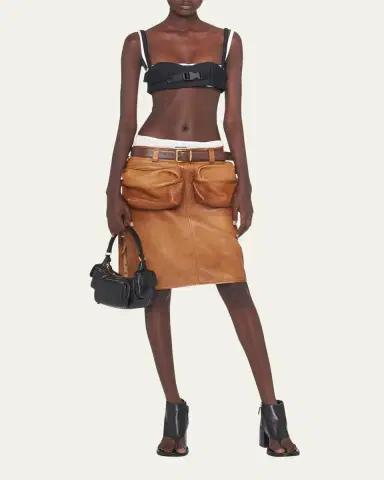 Miu Miu Pocket Napa Leather Shoulder Bag | Thumbnail 10