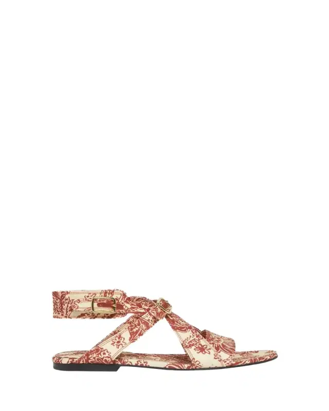 Yuki Print Ankle-Cuff Sandals