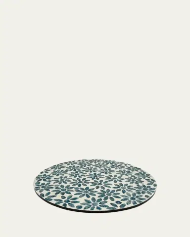 Nomi K Blue Floral Shell Placemat, 15" Round | Thumbnail 2