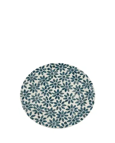 Nomi K Blue Floral Shell Placemat, 15" Round | Thumbnail 1