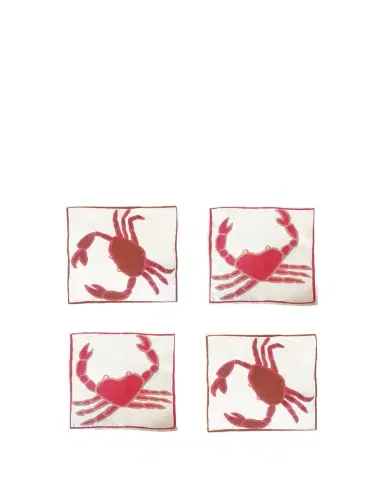 Amuse La Bouche Crab Linen Napkins, Set of 4 | Thumbnail 1