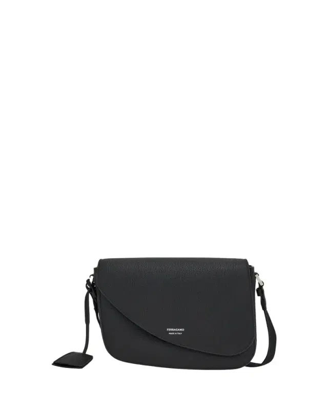 Ferragamo Men's Fiamma Leather Shoulder Bag