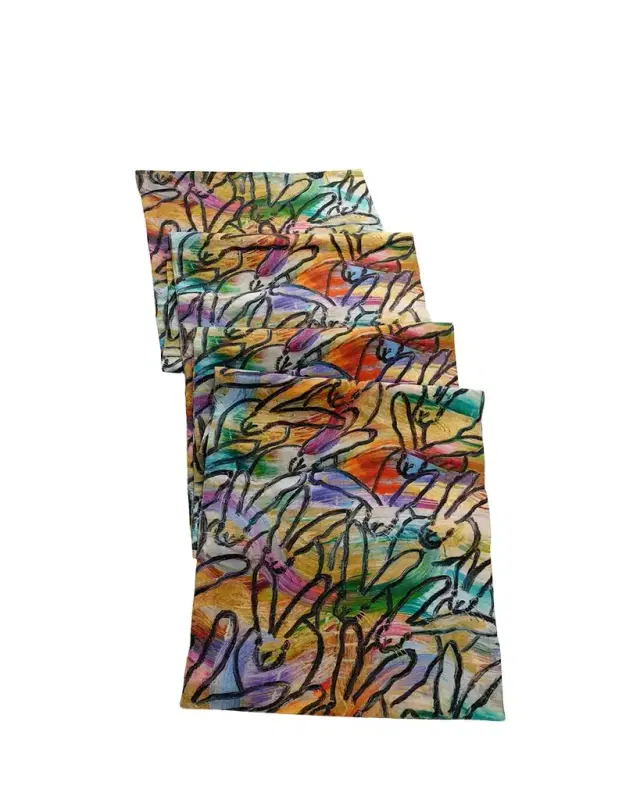 Hunt Slonem Wonderland Printed Linen Table Runner