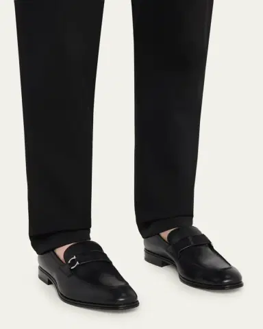 Ferragamo Men's Turner Side-Gancini Leather Loafers | Thumbnail 4 Ferragamo Men's Turner Side-Gancini Leather Loafers | Thumbnail 4
