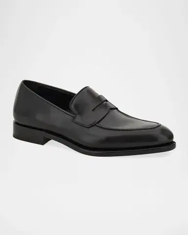 Ferragamo Men's Brandy Tramezza Leather Penny Loafers | Thumbnail 5 Ferragamo Men's Brandy Tramezza Leather Penny Loafers | Thumbnail 5