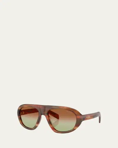 Prada 57mm Acetate Aviator Sunglasses | Thumbnail 3