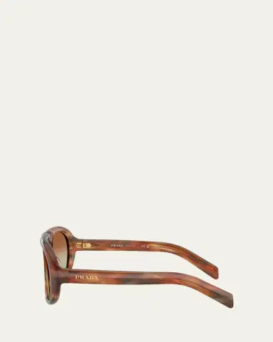 Prada 57mm Acetate Aviator Sunglasses | Thumbnail 4
