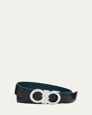 Ferragamo Men's Reversible Leather Gancini-Buckle Belt | Thumbnail 2 Ferragamo Men's Reversible Leather Gancini-Buckle Belt | Thumbnail 2