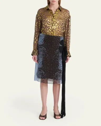 Ferragamo Leopard Devore Button-Down Shirt | Thumbnail 2