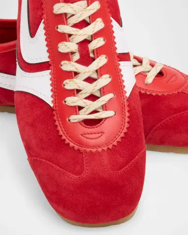 Dries Van Noten Men's Destin Mixed Leather Retro Sneakers | Thumbnail 3