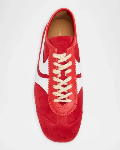 Dries Van Noten Men's Destin Mixed Leather Retro Sneakers | Thumbnail 4