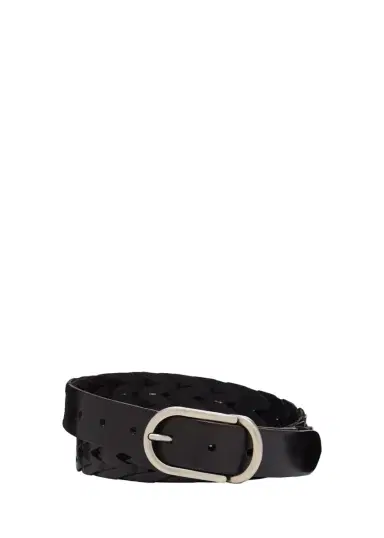 Brunello Cucinelli Men's Braided Smooth Calfskin Round-Buckle Belt | Thumbnail 3