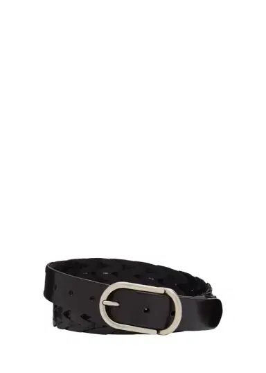 Brunello Cucinelli Men's Braided Smooth Calfskin Round-Buckle Belt | Thumbnail 1