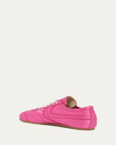 Dries Van Noten Men's Satin Low-Top Sneakers | Thumbnail 4 Dries Van Noten Men's Satin Low-Top Sneakers | Thumbnail 4