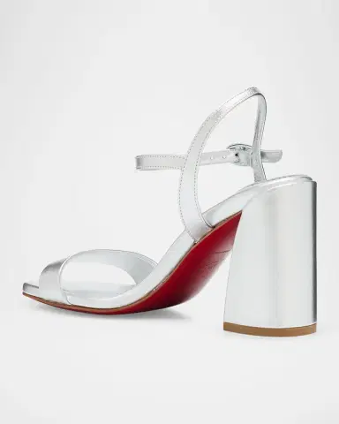 Christian Louboutin 85mm Jane Metallic Leather Ankle-Strap Sandals | Thumbnail 4