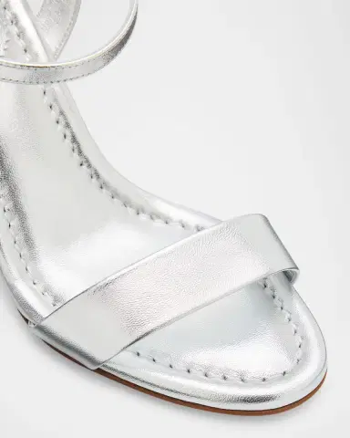 Christian Louboutin 85mm Jane Metallic Leather Ankle-Strap Sandals | Thumbnail 5