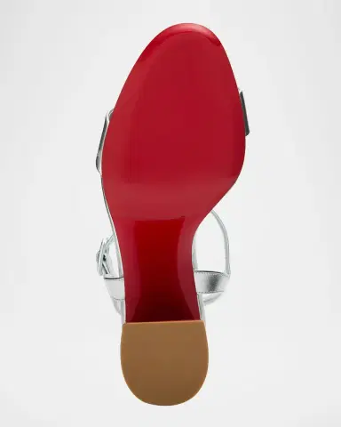 Christian Louboutin 85mm Jane Metallic Leather Ankle-Strap Sandals | Thumbnail 7