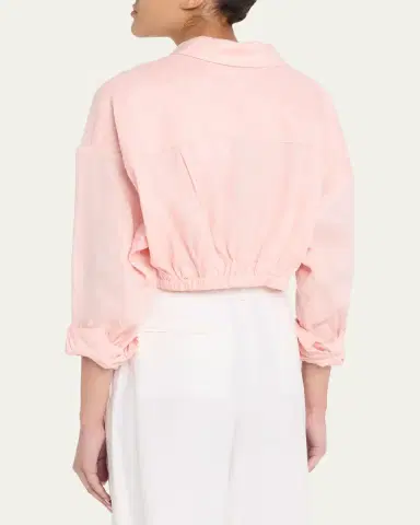 AEXAE Tie-Front Linen Shirt | Thumbnail 3