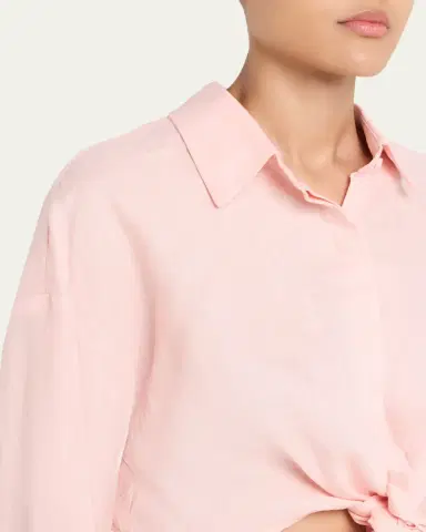 AEXAE Tie-Front Linen Shirt | Thumbnail 5