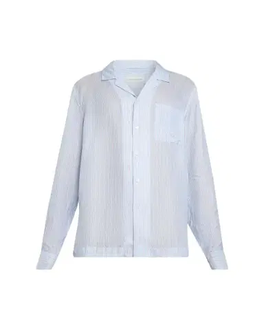 Dries Van Noten Men's Striped Cupro Button-Down Shirt | Thumbnail 1