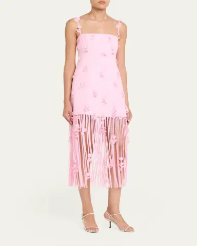 Simkhai Juliana Floral Fringe Midi Dress | Thumbnail 4 Simkhai Juliana Floral Fringe Midi Dress | Thumbnail 4