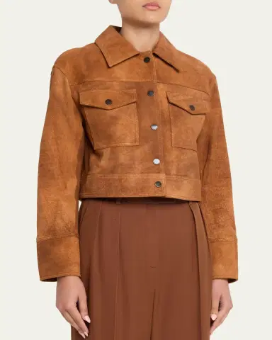 Simkhai Grafton Cropped Suede Jacket | Thumbnail 4 Simkhai Grafton Cropped Suede Jacket | Thumbnail 4