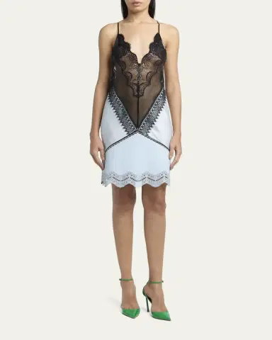 Tom Ford Backless Lace & Leather Mesh Mini Dress | Thumbnail 2 Tom Ford Backless Lace & Leather Mesh Mini Dress | Thumbnail 2