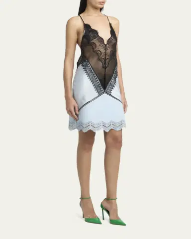 Tom Ford Backless Lace & Leather Mesh Mini Dress | Thumbnail 4 Tom Ford Backless Lace & Leather Mesh Mini Dress | Thumbnail 4