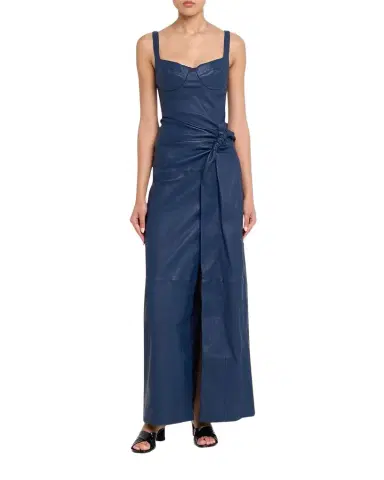 Simkhai Lyle Draped Leather Dress | Thumbnail 1 Simkhai Lyle Draped Leather Dress | Thumbnail 1