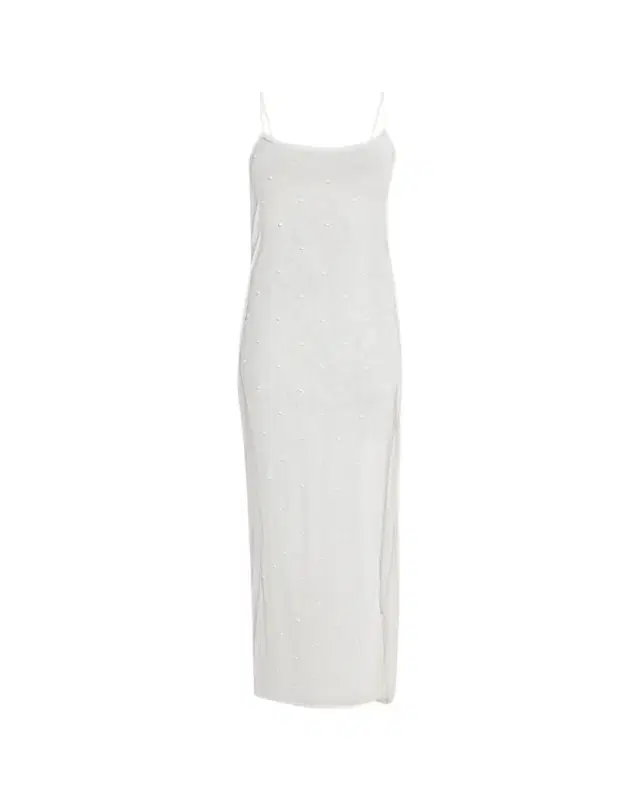 Embroidered Cowl-Back Maxi Dress