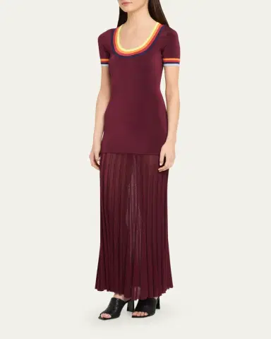 Christopher John Rogers Saucer Neck Short-Sleeve Maxi Dress | Thumbnail 4 Christopher John Rogers Saucer Neck Short-Sleeve Maxi Dress | Thumbnail 4