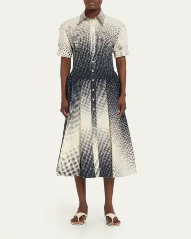 CHRISTOPHER JOHN ROGERS Halftone Wiggle Dot Cotton Shirtdress | Thumbnail 2