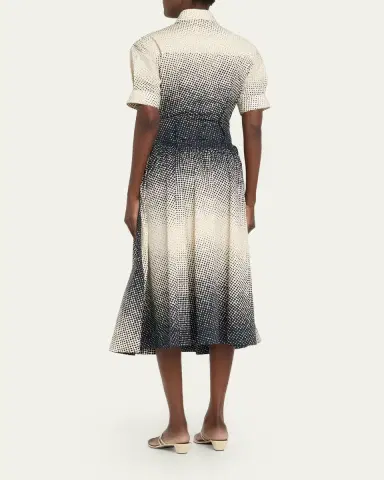 CHRISTOPHER JOHN ROGERS Halftone Wiggle Dot Cotton Shirtdress | Thumbnail 3