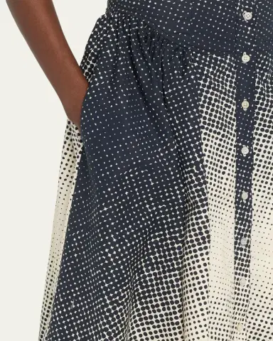 CHRISTOPHER JOHN ROGERS Halftone Wiggle Dot Cotton Shirtdress | Thumbnail 5