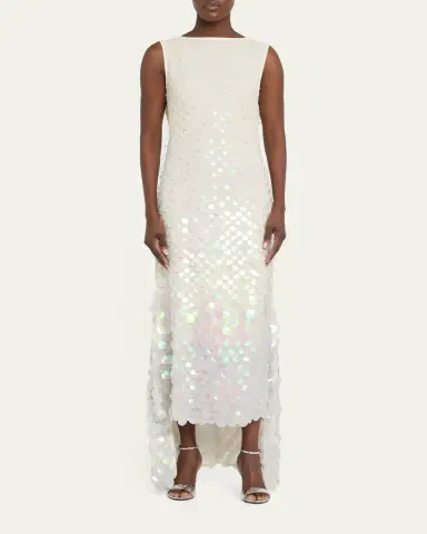 Christopher John Rogers Embellished Silk High-Low Dress | Thumbnail 2 Christopher John Rogers Embellished Silk High-Low Dress | Thumbnail 2