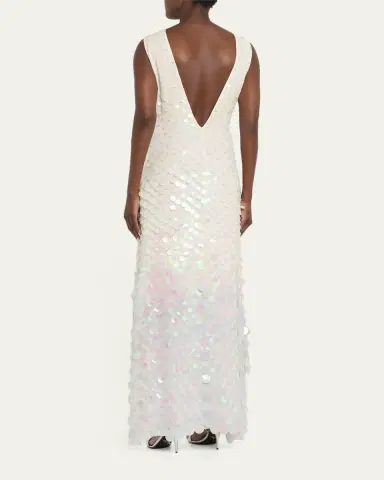 Christopher John Rogers Embellished Silk High-Low Dress | Thumbnail 3 Christopher John Rogers Embellished Silk High-Low Dress | Thumbnail 3