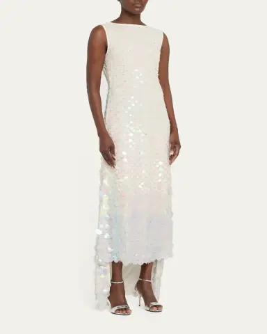 Christopher John Rogers Embellished Silk High-Low Dress | Thumbnail 4 Christopher John Rogers Embellished Silk High-Low Dress | Thumbnail 4