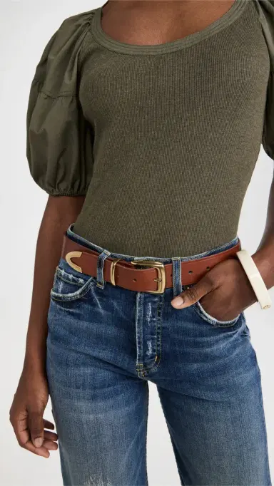 Madewell Leather Western Belt English Saddle | Thumbnail 3