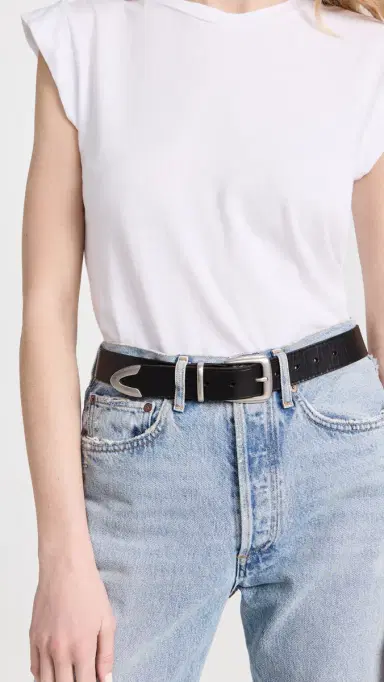 Madewell eather Western Belt True Black | Thumbnail 3