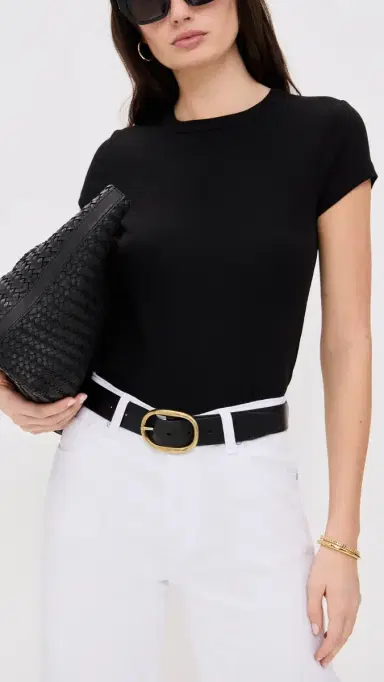 Madewell Oval Buckle Belt True Black S | Thumbnail 3