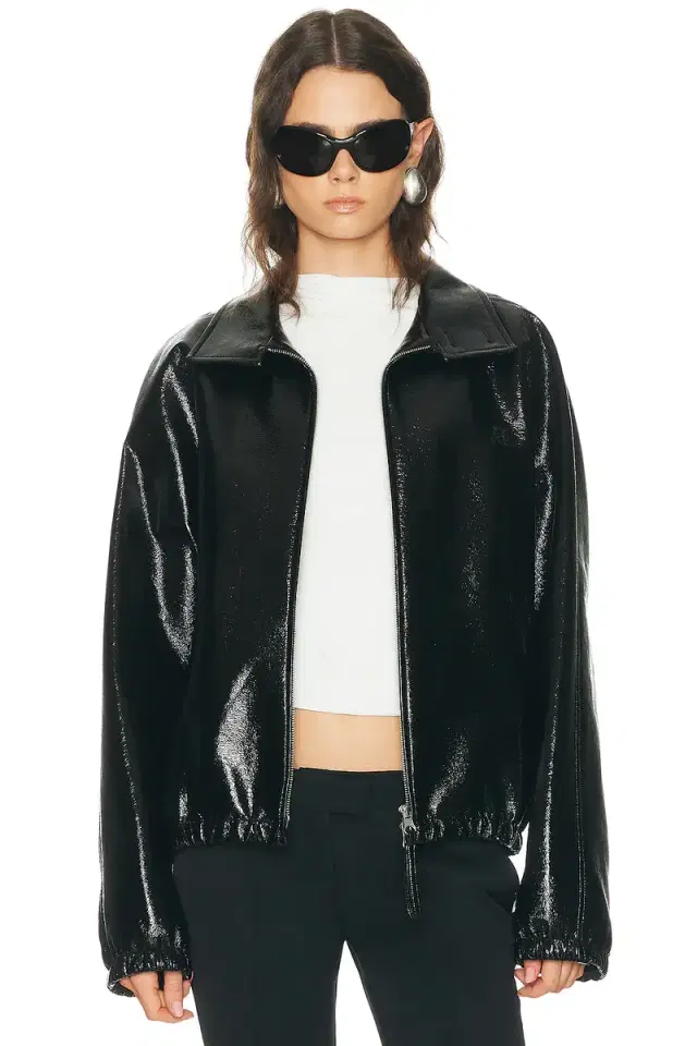 Courreges Vinyl Zipped Bomber Jacket