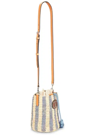 Valentino Garavani Crochet Raffia VLogo Signature Small Bucket Bag | Thumbnail 4