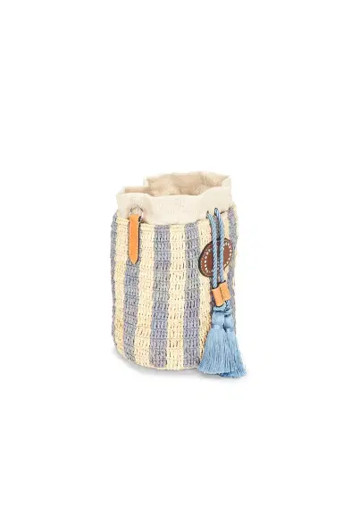 Valentino Garavani Crochet Raffia VLogo Signature Small Bucket Bag | Thumbnail 5