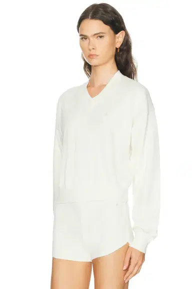 ÉTERNE Cropped V Neck Sweatshirt | Thumbnail 2