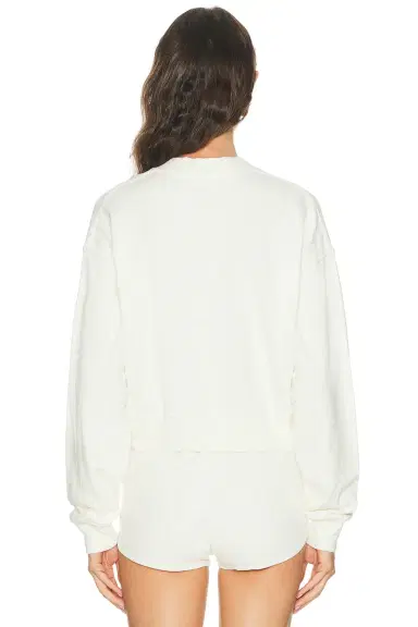 ÉTERNE Cropped V Neck Sweatshirt | Thumbnail 3