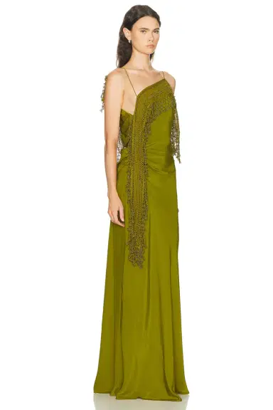 Christopher Esber Droplet Bead Crochet Trimmed Cami Dress | Thumbnail 2