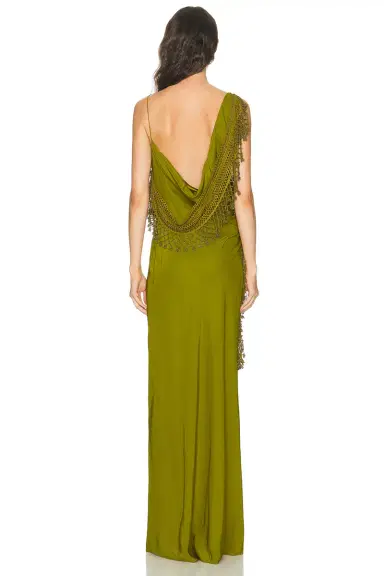 Christopher Esber Droplet Bead Crochet Trimmed Cami Dress | Thumbnail 4