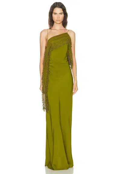 Christopher Esber Droplet Bead Crochet Trimmed Cami Dress | Thumbnail 1