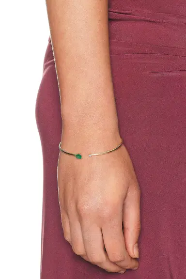 STONE AND STRAND Emerald Luxe Open Bangle Bracelet | Thumbnail 2 STONE AND STRAND Emerald Luxe Open Bangle Bracelet | Thumbnail 2