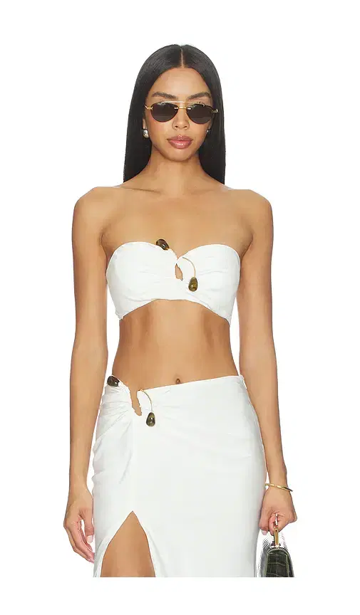 Bardot Dylan Satin Bandeau Top
